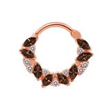 Chandelier Clicker with Marquise & Round Gems – 14K & 18K Gold - piercing - zone.com