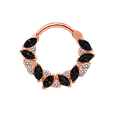 Chandelier Clicker with Marquise & Round Gems – 14K & 18K Gold - piercing - zone.com
