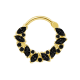 Chandelier Clicker with Marquise & Round Gems – 14K & 18K Gold - piercing - zone.com