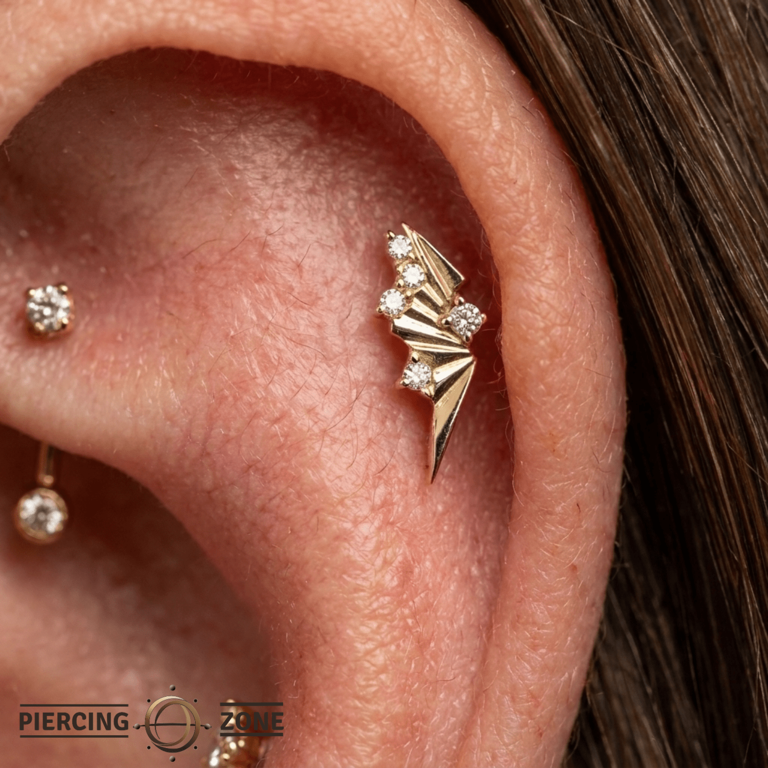 Change Maker CZ - 14K Gold Gem Threadless End - piercing - zone.com