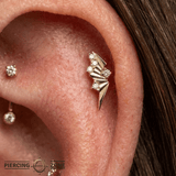 Change Maker CZ - 14K Gold Gem Threadless End - piercing - zone.com