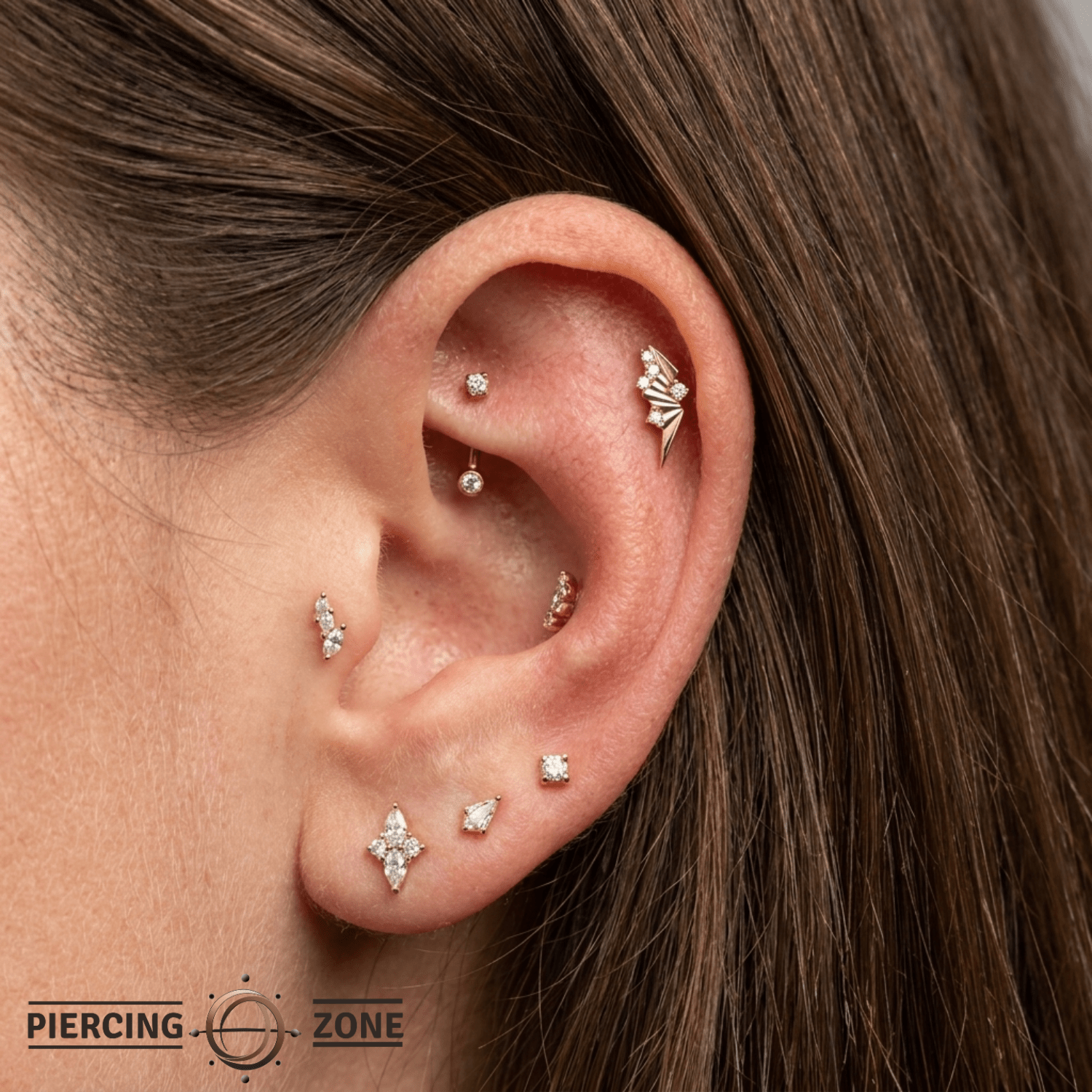 Change Maker CZ - 14K Gold Gem Threadless End - piercing - zone.com