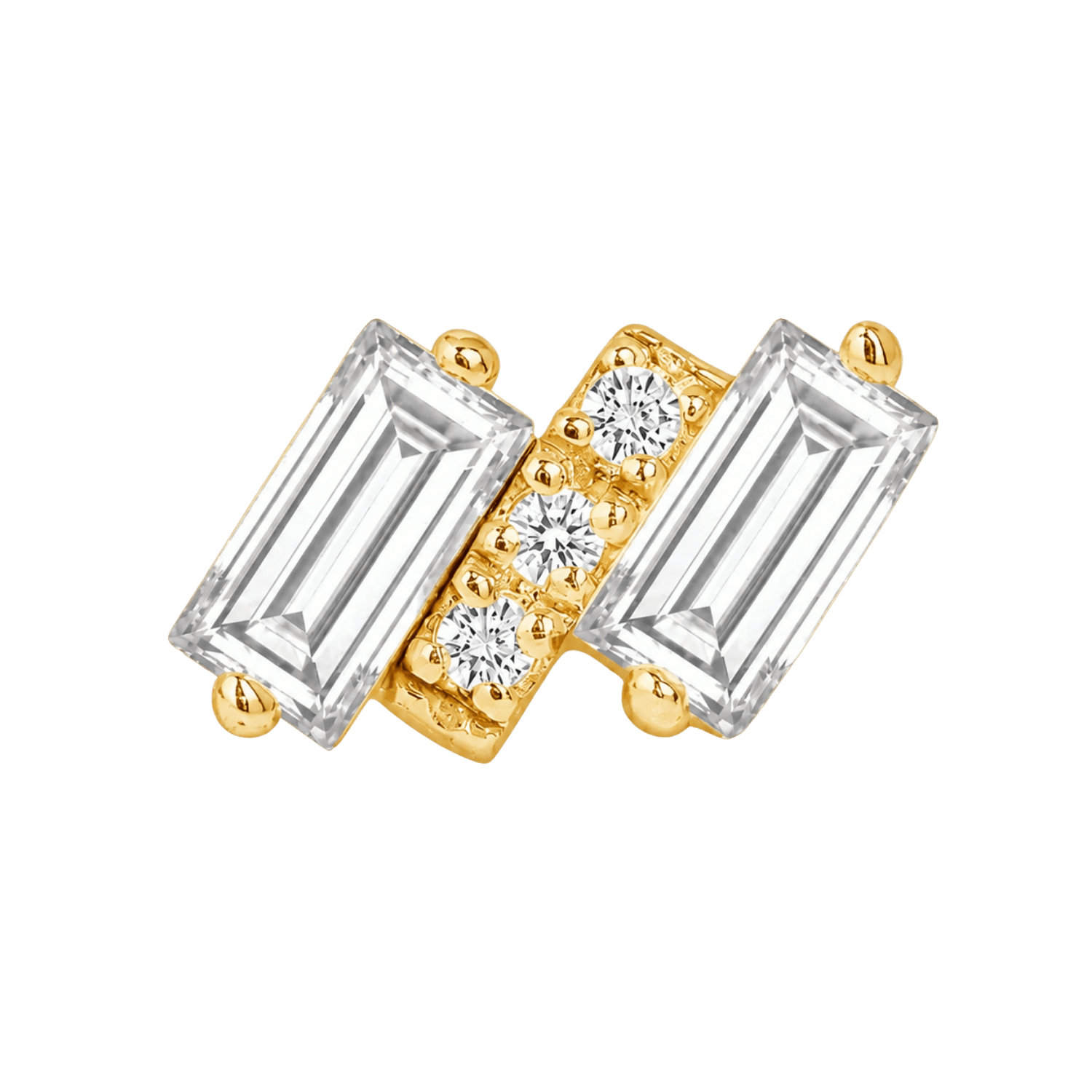 Charlotte – 14K Gold Threadless/Threaded End - piercing-zone.com