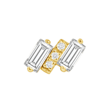 Charlotte – 14K/18K Gold Baguette & Gem Cluster Threadless End - piercing - zone.com