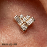 Charming Baguette – 14K Gold Threadless/Threaded End - piercing - zone.com