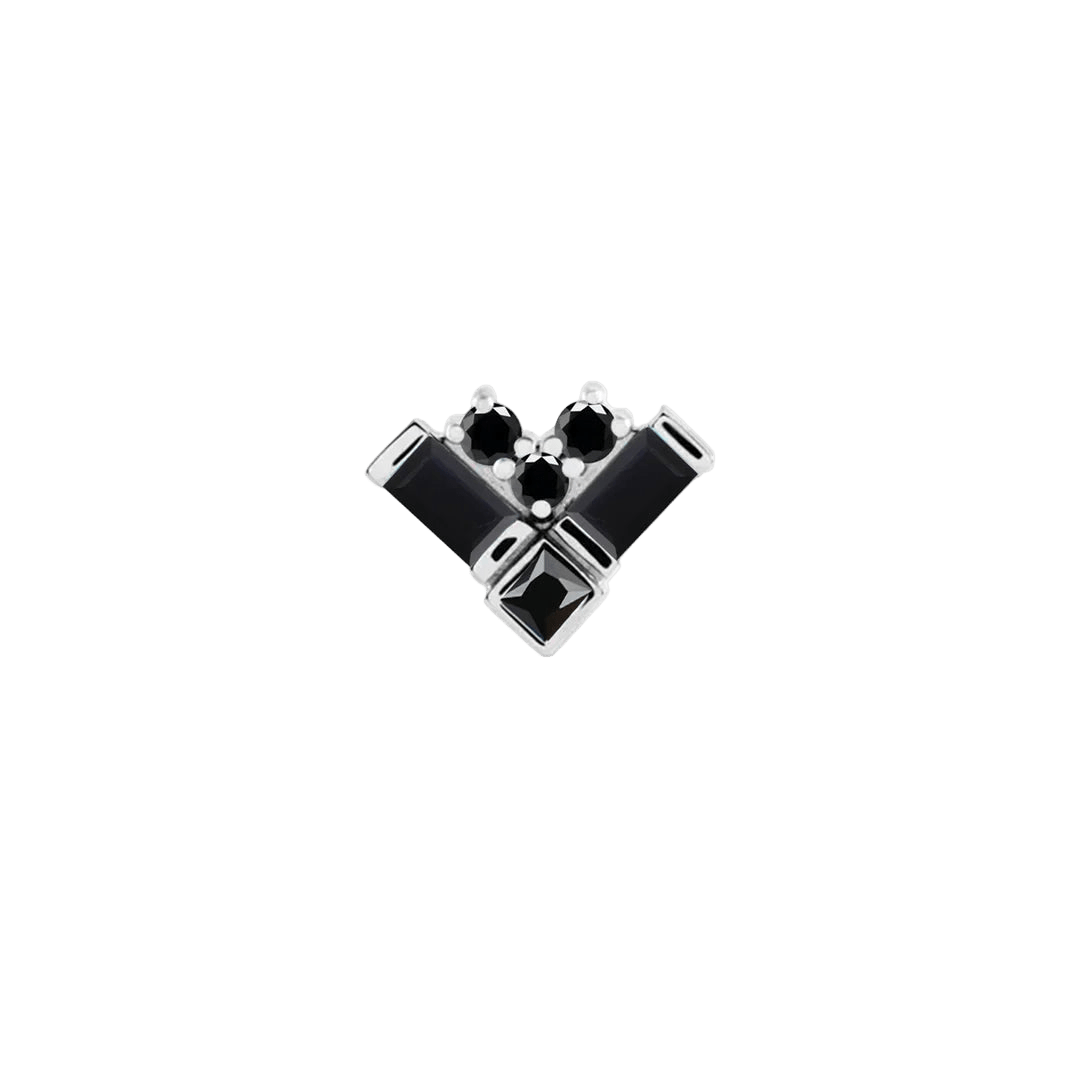 Charming Baguette – 14K/18K Gold Multi - Stone Threadless End - piercing - zone.com