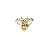 Charming Baguette – 14K Gold Threadless/Threaded End