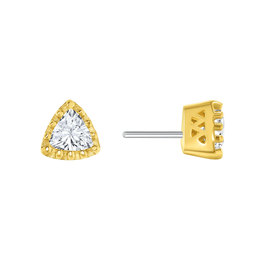 Charming Triangle – 14K/18K Gold Threadless End - piercing - zone.com