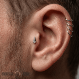 Chelsea – Princess - Cut CZ Bezel – 14K Gold Threadless End - piercing - zone.com