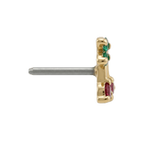 Cherries - 14K Gold Stone Threadless/Threaded End - piercing - zone.com