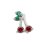 Cherries - 14K Gold Stone Threadless/Threaded End - piercing - zone.com