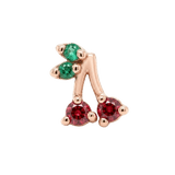 Cherries - 14K Gold Stone Threadless/Threaded End - piercing - zone.com