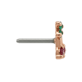 Cherries - 14K Gold Stone Threadless/Threaded End - piercing - zone.com