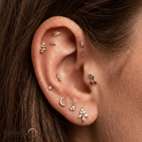 Cherries - 14K Gold Stone Threadless/Threaded End - piercing - zone.com
