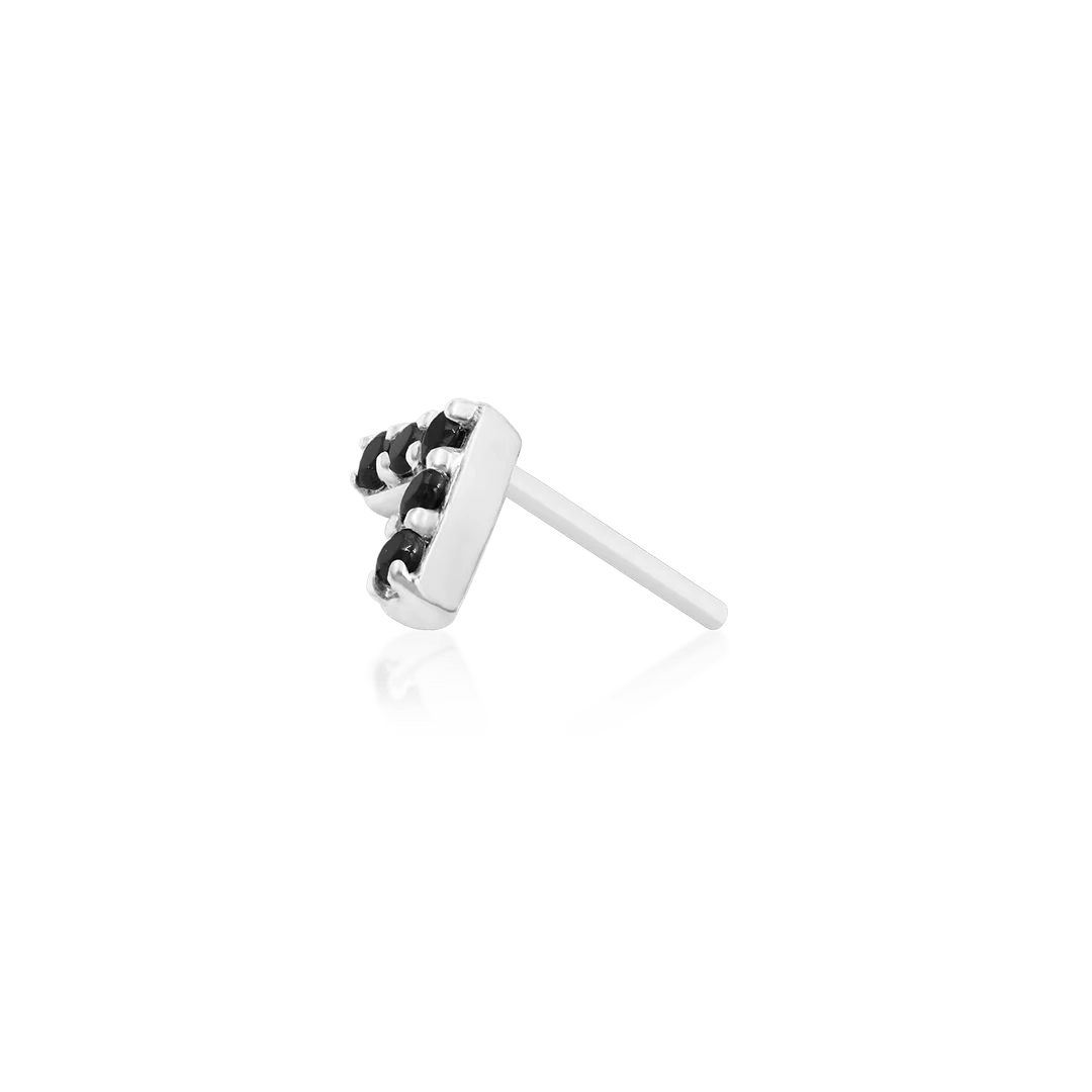 Chevron CZ – 14K Gold Geometric Threadless End - piercing - zone.com