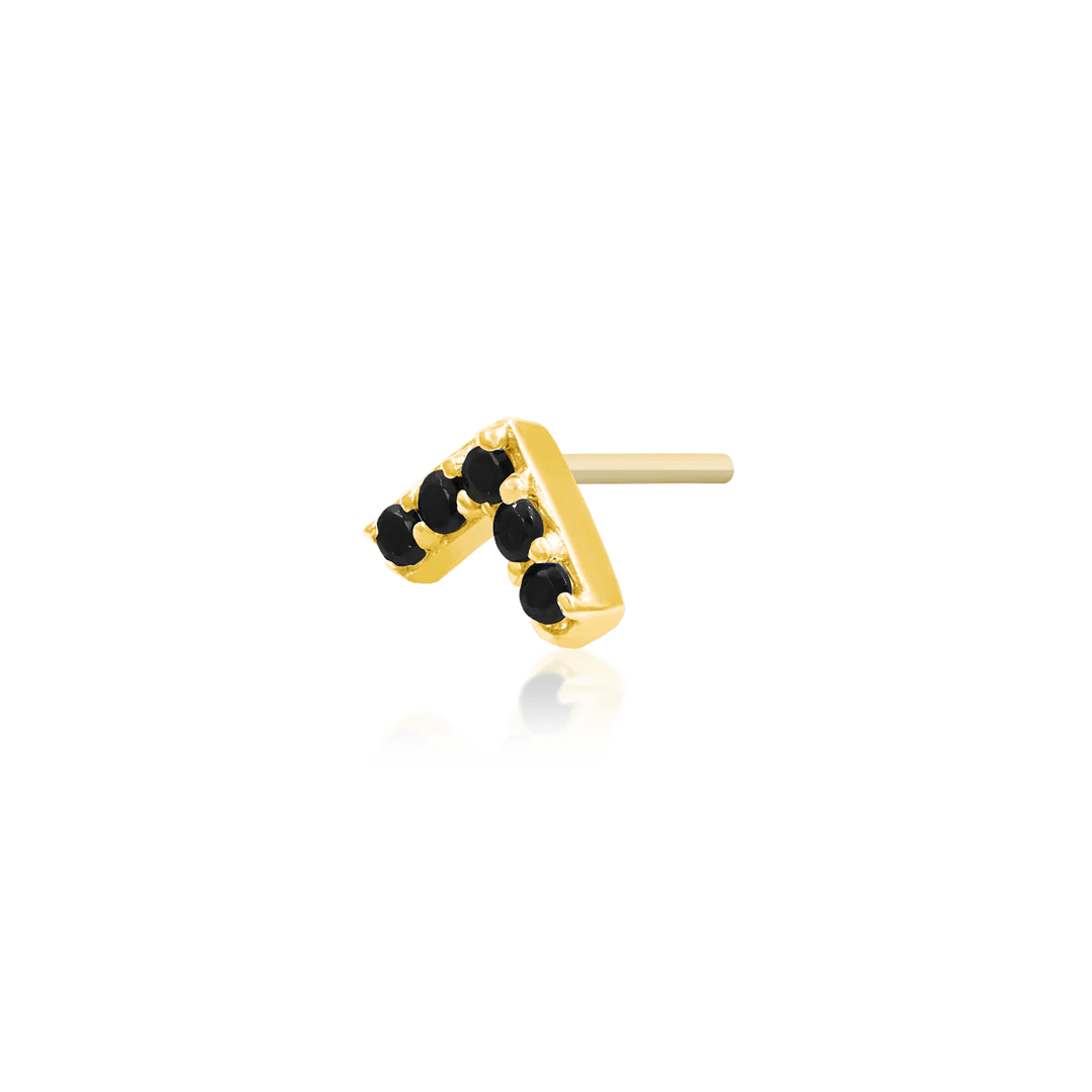 Chevron CZ – 14K Gold Geometric Threadless End - piercing - zone.com