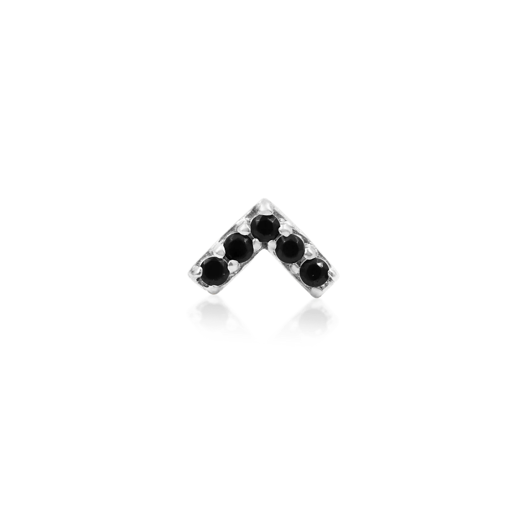 Chevron CZ – 14K Gold Geometric Threadless End - piercing - zone.com