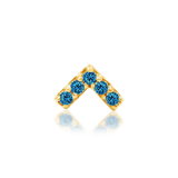 Chevron CZ – 14K Gold Geometric Threadless End - piercing - zone.com