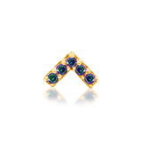 Chevron CZ – 14K Gold Geometric Threadless End - piercing - zone.com