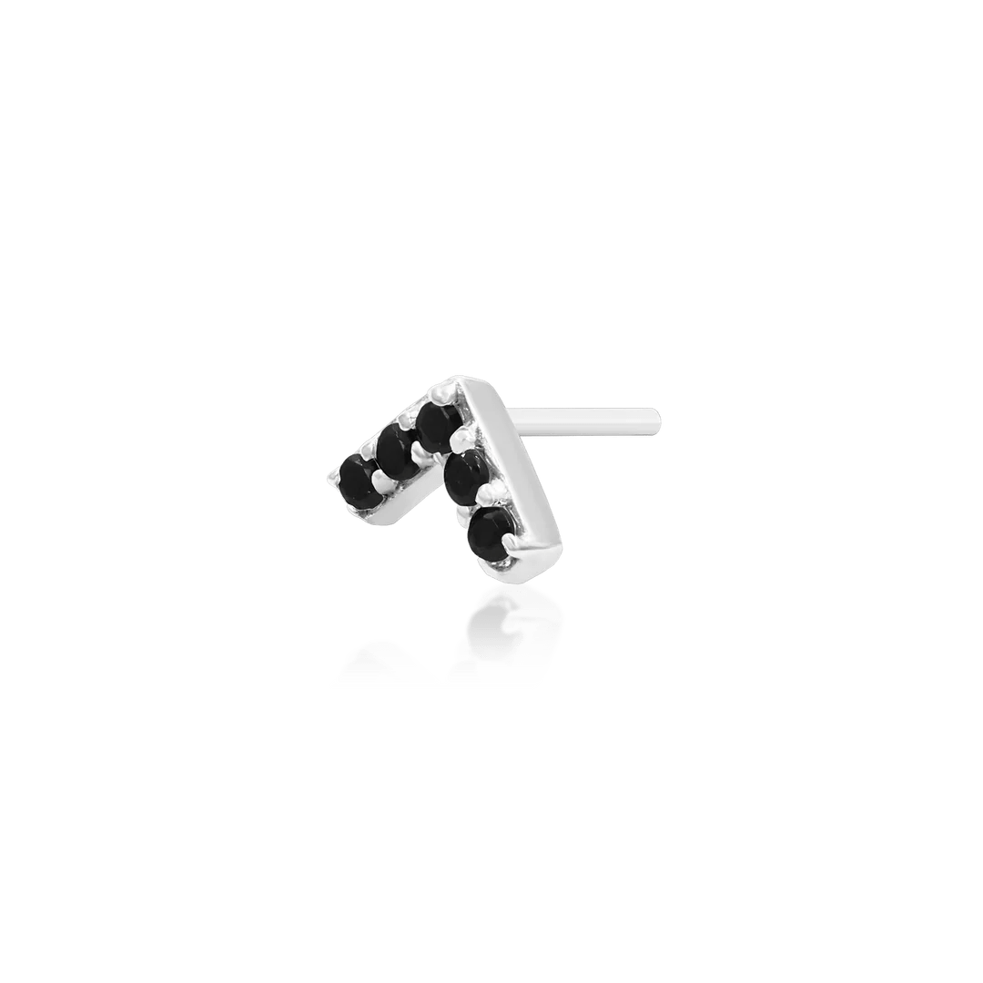 Chevron CZ – 14K Gold Geometric Threadless End - piercing - zone.com