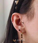 Chevron CZ – 14K Gold Geometric Threadless End - piercing - zone.com