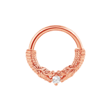 Chinese Dragon Seamless Ring – 14K Gold Sculpted Mythic Design - piercing - zone.com