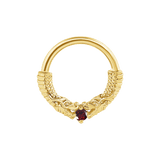 Chinese Dragon Seamless Ring – 14K Gold Sculpted Mythic Design - piercing - zone.com