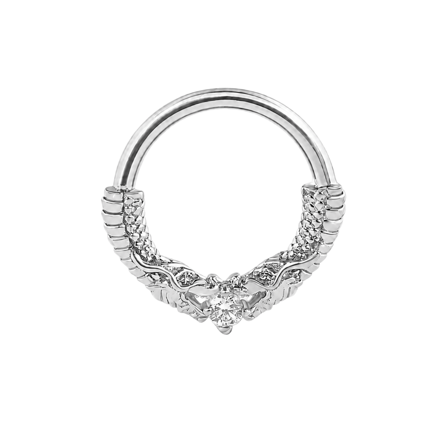 Chinese Dragon Seamless Ring – 14K Gold Sculpted Mythic Design - piercing-zone.com