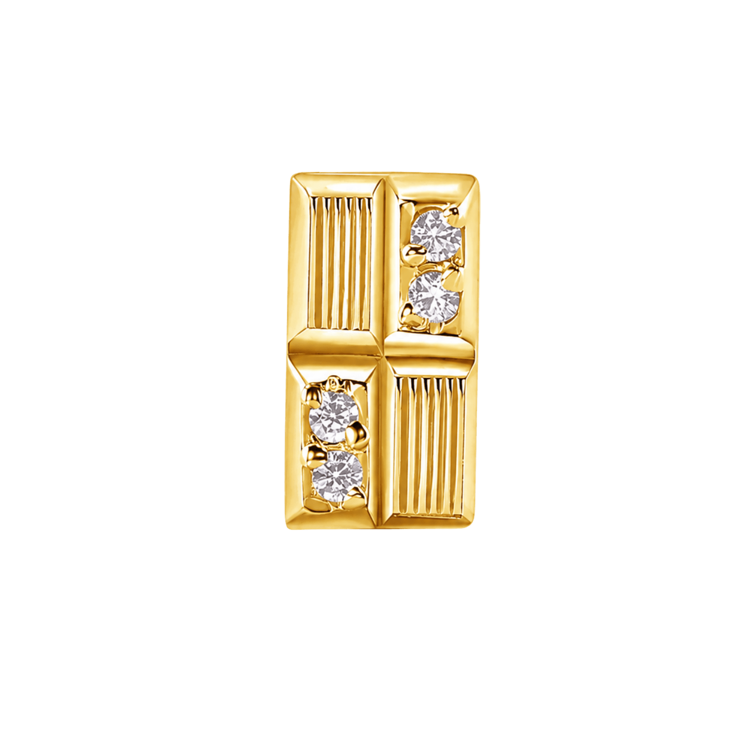 Chocolate Bar – 14K Gold Threadless/Threaded End - piercing-zone.com