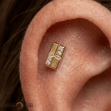 Chocolate Bar – 14K Gold Threadless/Threaded End - piercing - zone.com