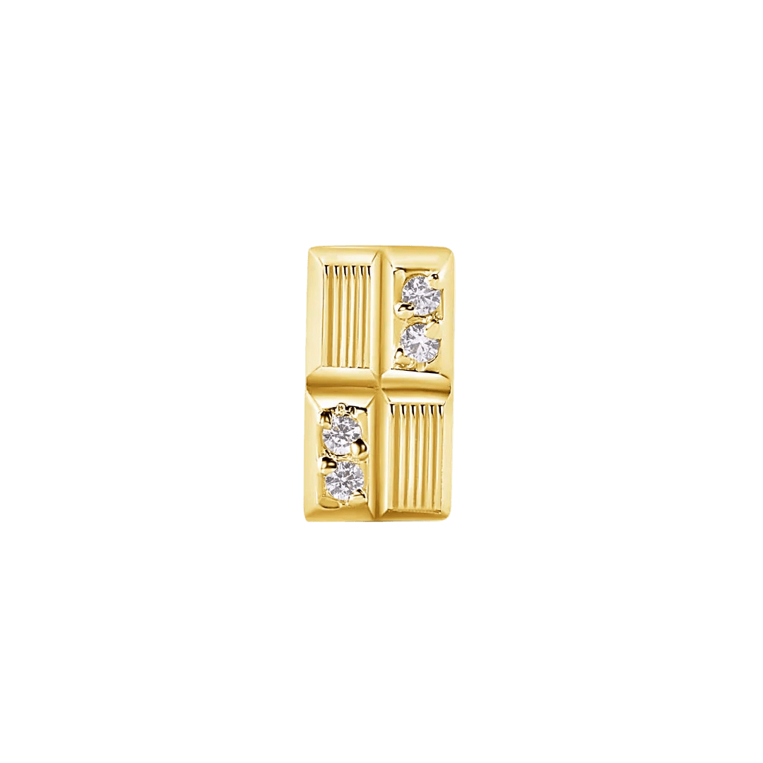 Chocolate Bar – 14K Gold Threadless/Threaded End - piercing - zone.com
