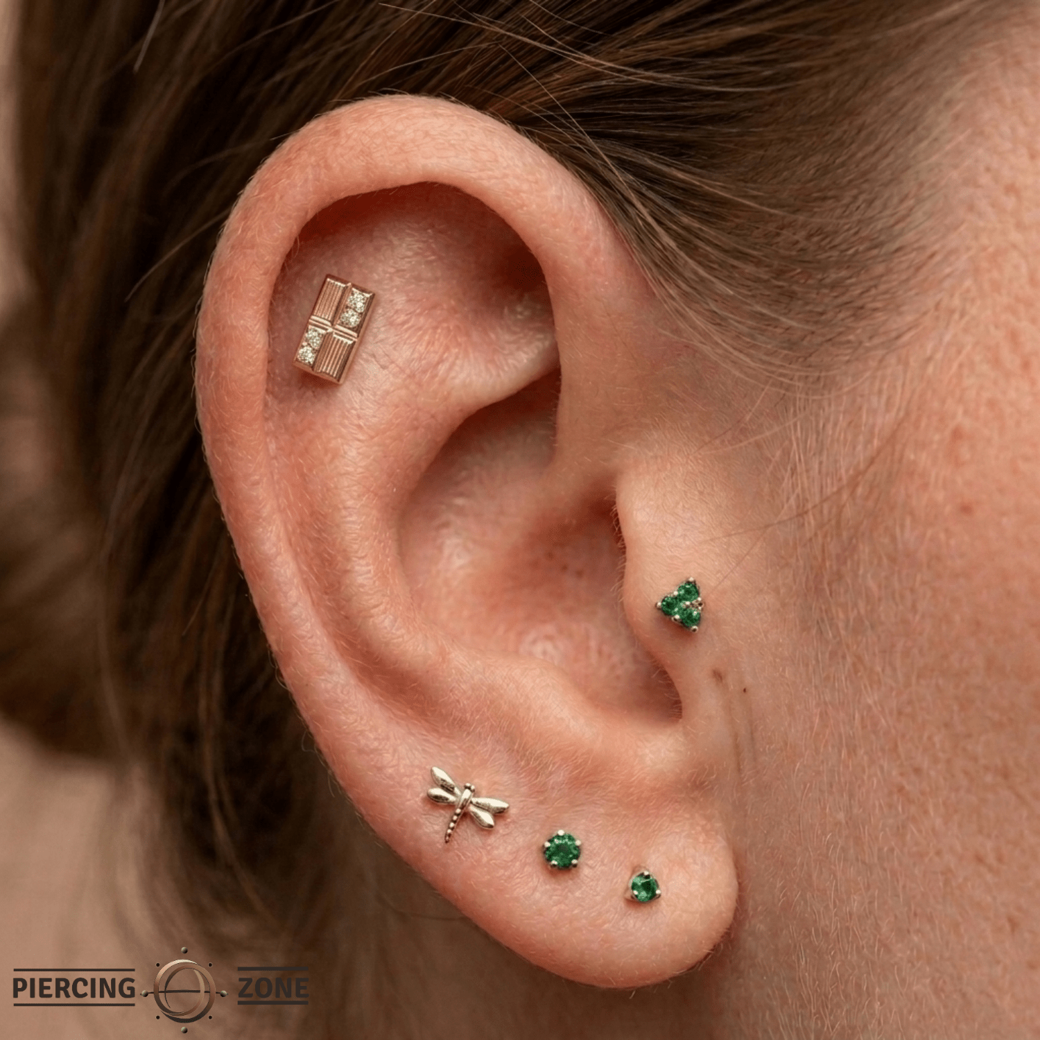 Chocolate Bar – 14K Gold Threadless/Threaded End - piercing - zone.com