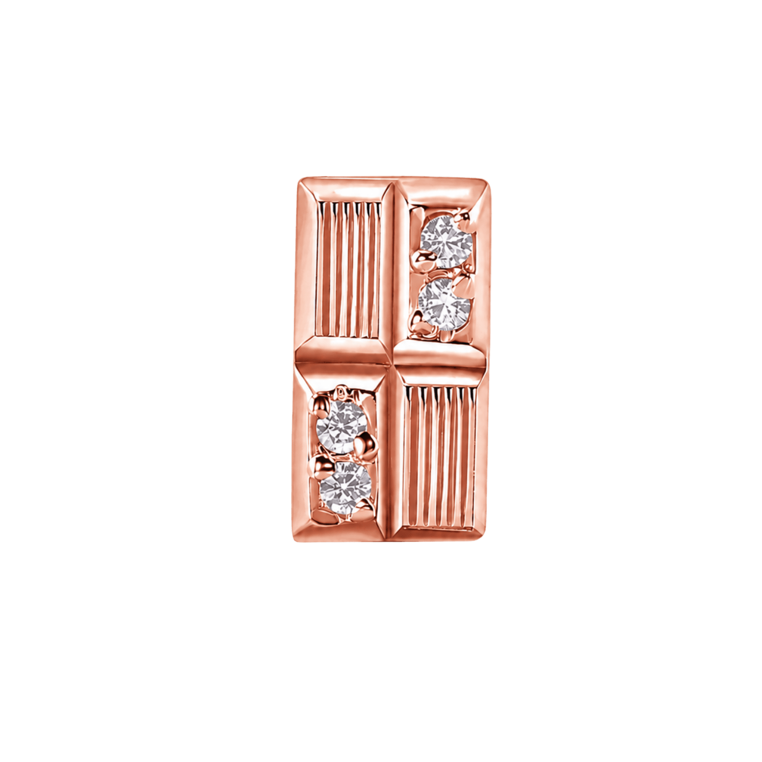 Chocolate Bar – 14K Gold Threadless/Threaded End - piercing-zone.com