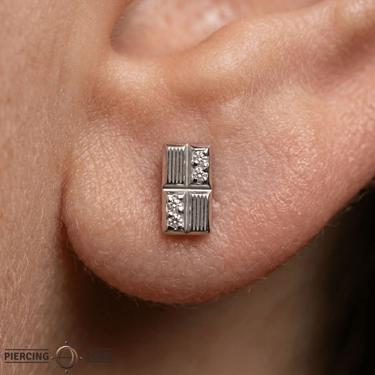 Chocolate Bar – 14K Gold Threadless/Threaded End - piercing - zone.com
