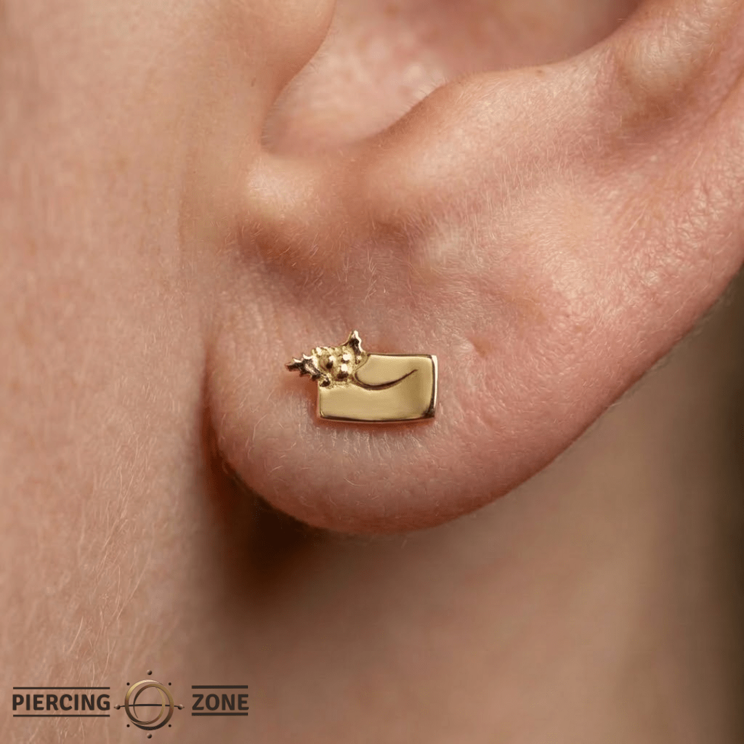 Christmas Card – 14K Gold Threadless/Threaded End - piercing - zone.com
