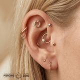 Christmas Wreath – 14K Gold Threadless/Threaded End - piercing - zone.com