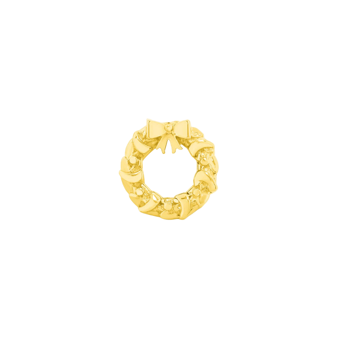 Christmas Wreath – 14K/18K Gold Threadless End - piercing - zone.com