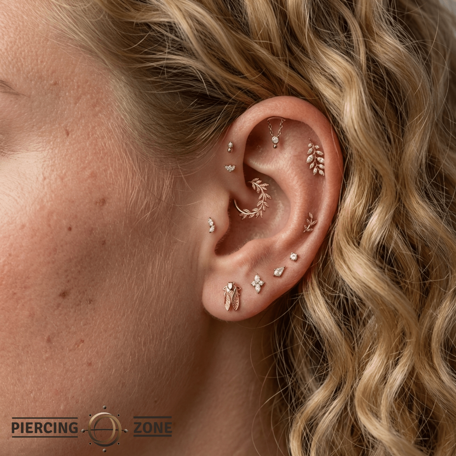 Cicada – 14K Gold Threadless/Threaded End - piercing - zone.com