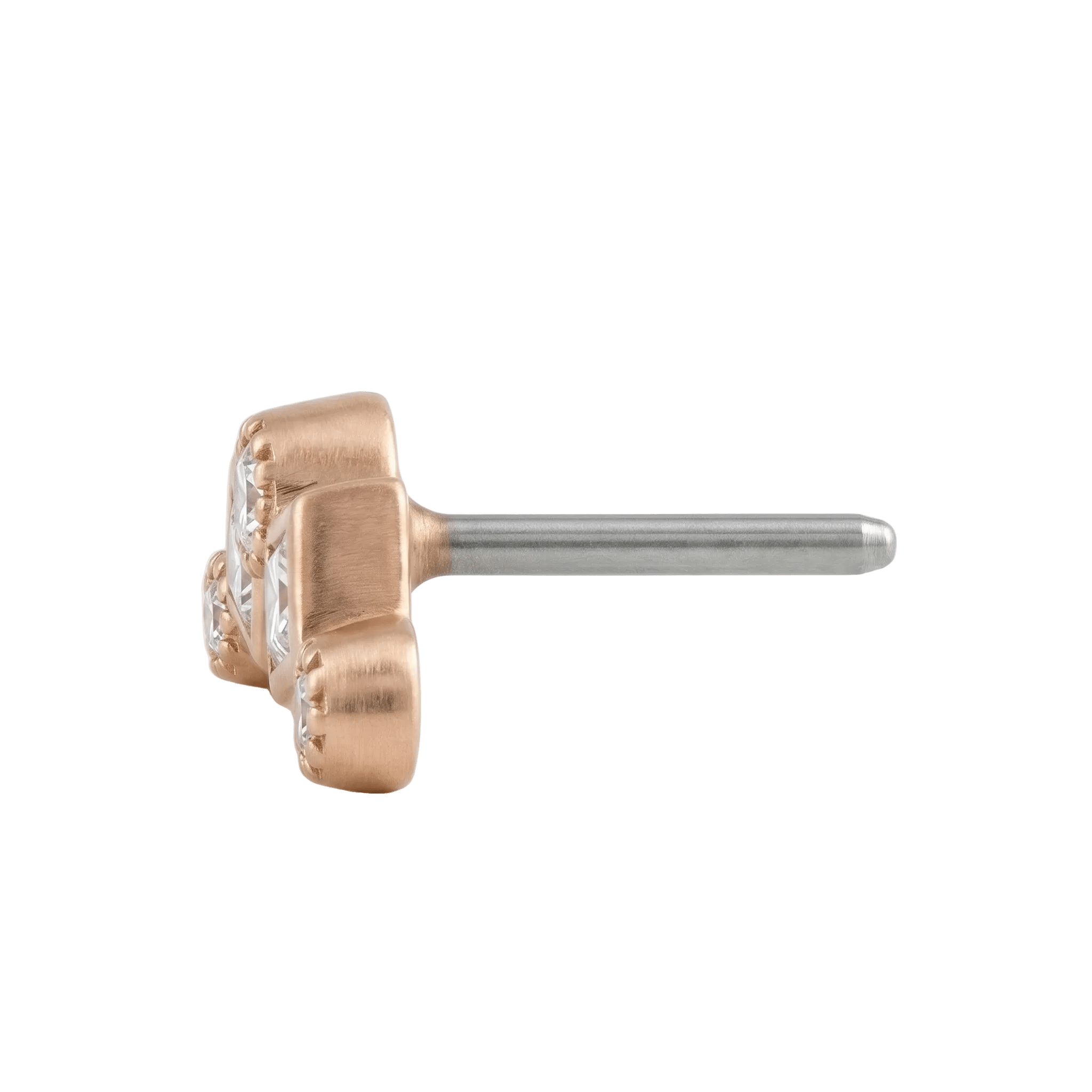 Circle Gets the Square - 14K Gold Mixed Stone Threadless/Threaded End - piercing - zone.com