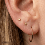 Citrine Prong – 14K Gold Threadless End - piercing - zone.com