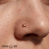 Citrine Prong – 14K Gold Threadless End - piercing - zone.com