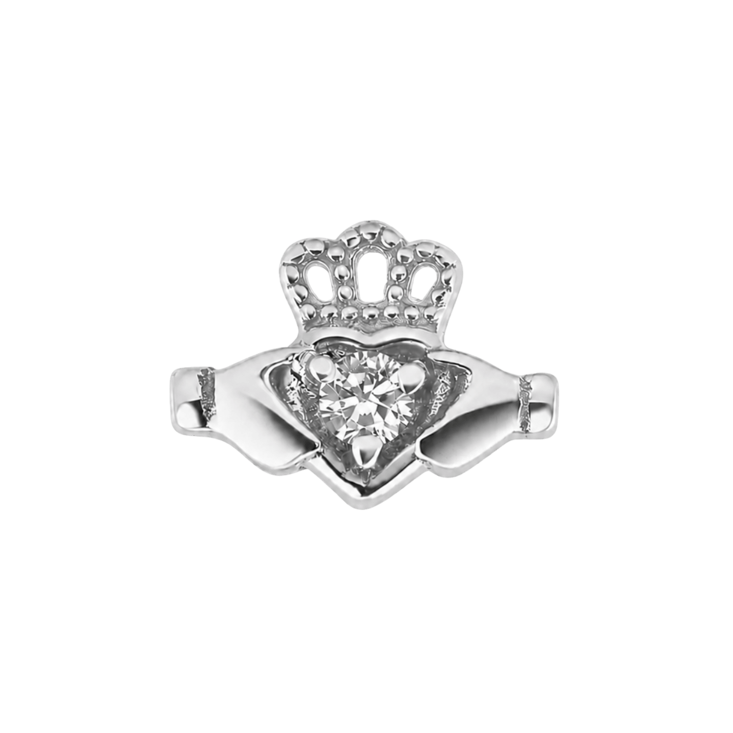 Claddagh Hands – 14K Gold Threadless/Threaded End - piercing-zone.com