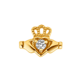 Claddagh Hands – 14K Gold Threadless/Threaded End - piercing-zone.com