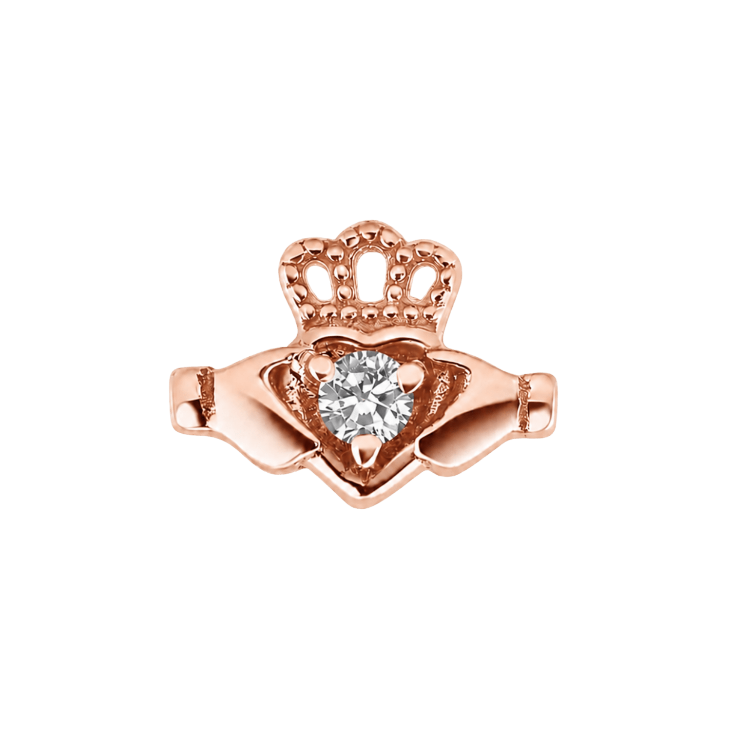 Claddagh Hands – 14K Gold Threadless/Threaded End - piercing-zone.com