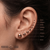 Classic Balls – 14K Gold Threadless/Threaded End - piercing - zone.com