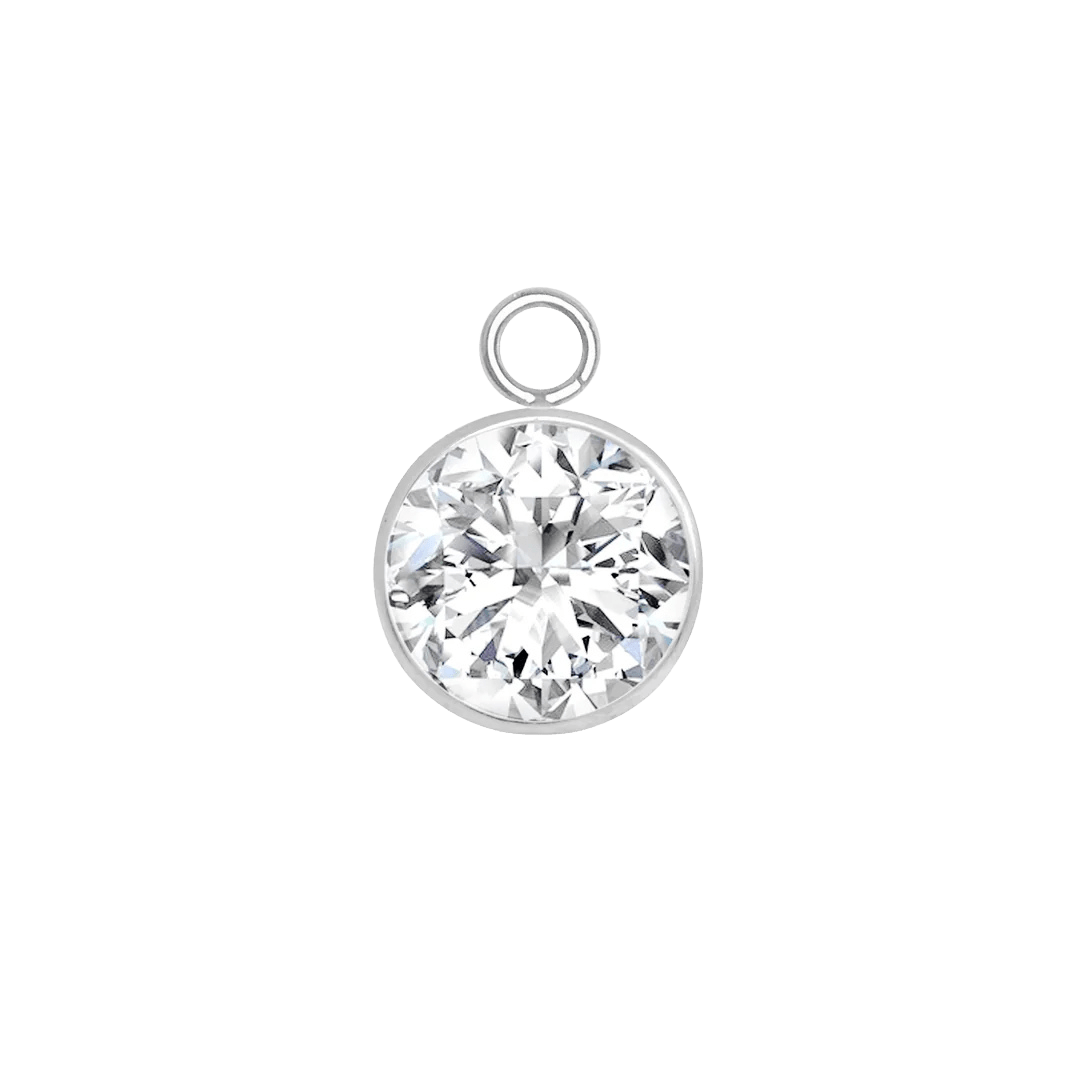 Classic Bezel – 14K & 18K Gold Gemstone Charm - piercing - zone.com