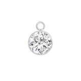 Classic Bezel – 14K & 18K Gold Gemstone Charm - piercing - zone.com