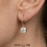 Classic Bezel – 14K & 18K Gold Gemstone Charm - piercing - zone.com