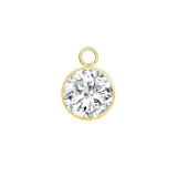 Classic Bezel – 14K & 18K Gold Gemstone Charm - piercing - zone.com