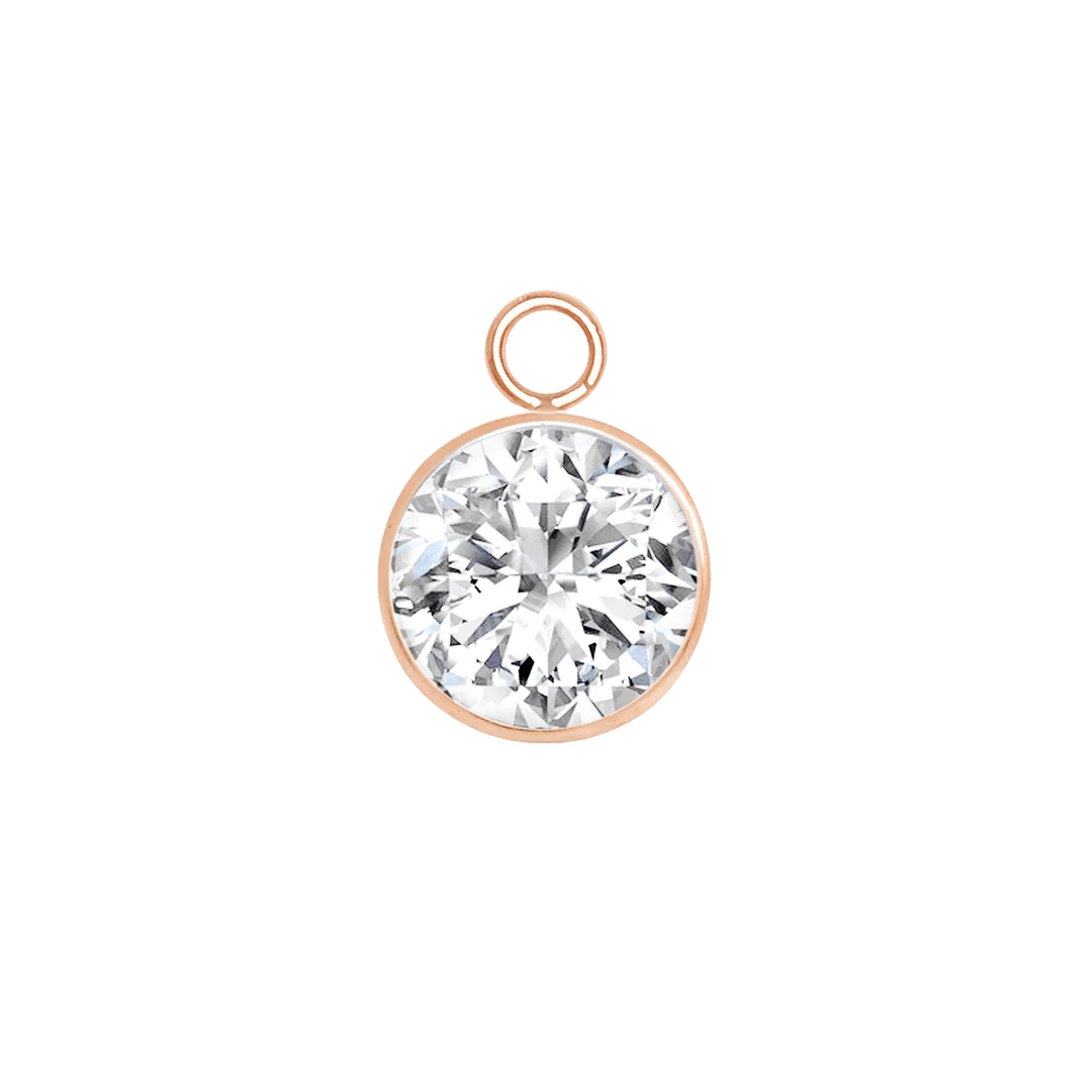 Classic Bezel – 14K & 18K Gold Gemstone Charm - piercing - zone.com